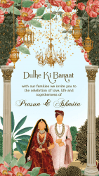 elegance-in-every-detail-caricature-wedding-invitation-with-haldi-ka-shagun-aaja-nach-le-pani-wala-dance-dulhe-ki-baraat-events