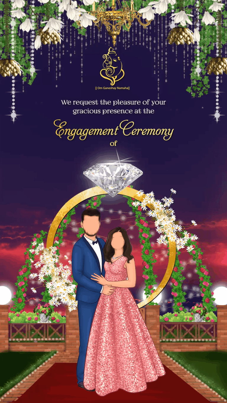 Floral Elegance: Ring Ceremony Invitation