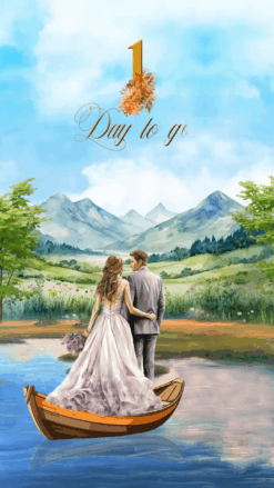 River theme Wedding Count down Video with couple sailing on a boat