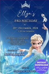 Elsa's Frozen Kingdom Birthday Invitation Inspired by the Ice Queen's Magic