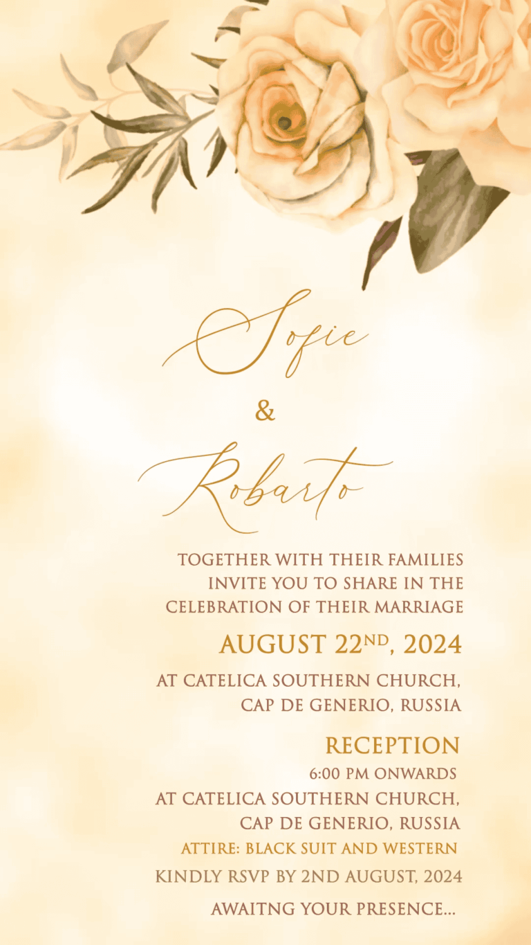 Autumn Blossoms Floral theme Wedding Invitation