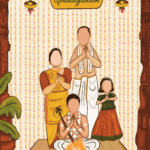 Family Harmony : Upanayan Sanskar Invitation with Caricatures