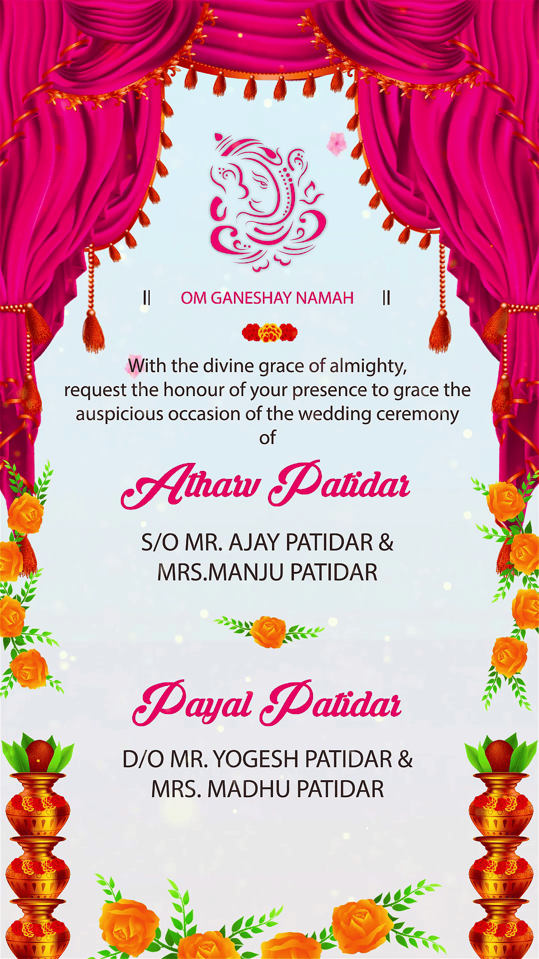traditional-pink-curtains-blue-wedding-invitation