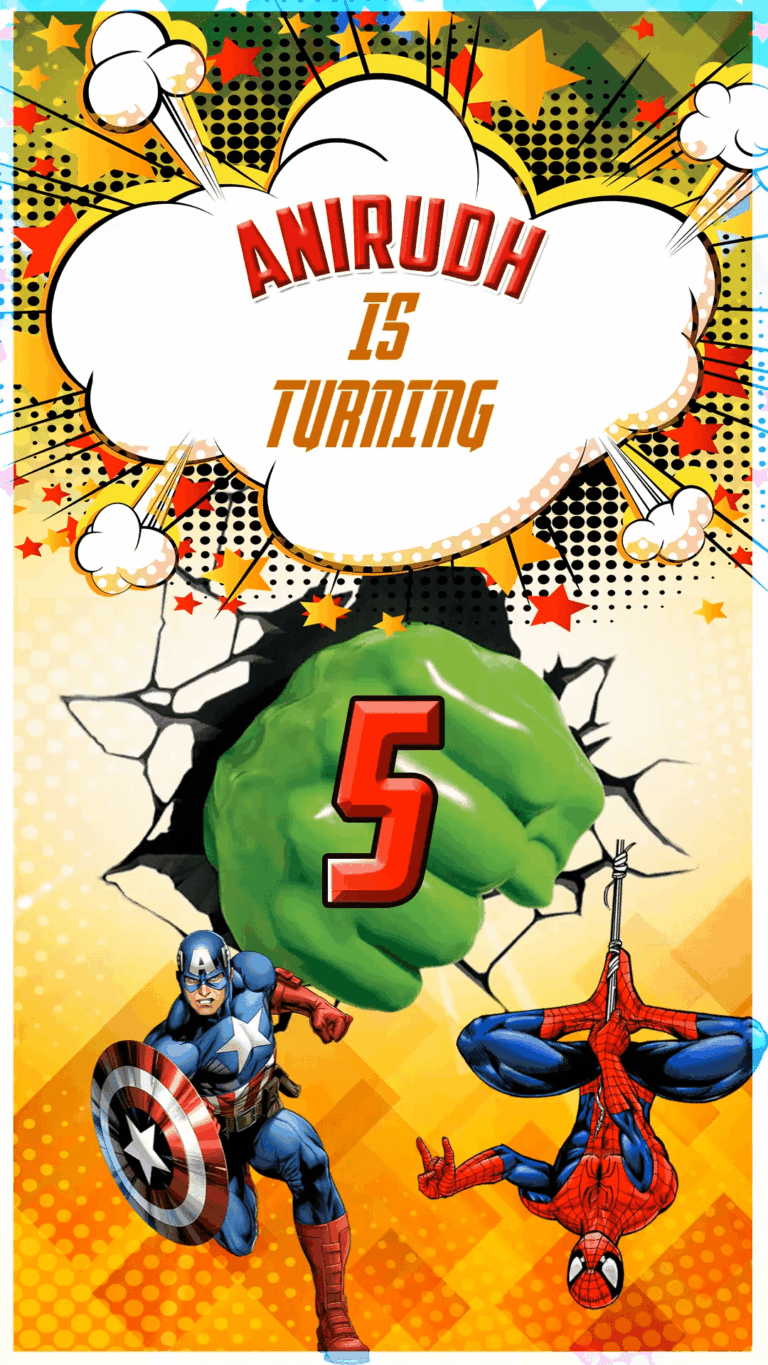 Comic Avengers Theme Birthday Invitation Video