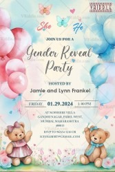 Cute and Cozy Teddy Bear Gender Reveal Party Invitation