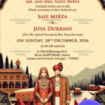 Exquisite Kashmiri-Style Nikah Invitation Card with Rich Cultural and Traditional Elements