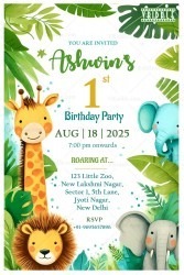 Join Us for Ashwin's 1st Birthday Safari Adventure, A Fun-Filled Celebration with Jungle Animals