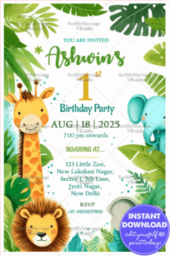 Join Us for Ashwin's 1st Birthday Safari Adventure, A Fun-Filled Celebration with Jungle Animals