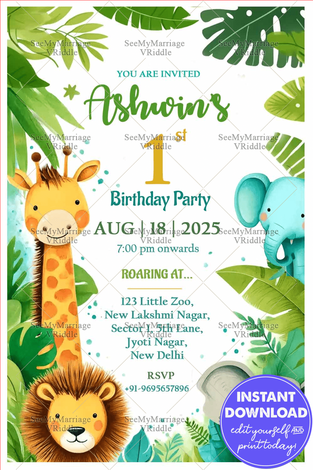 Join Us for Ashwin's 1st Birthday Safari Adventure, A Fun-Filled Celebration with Jungle Animals