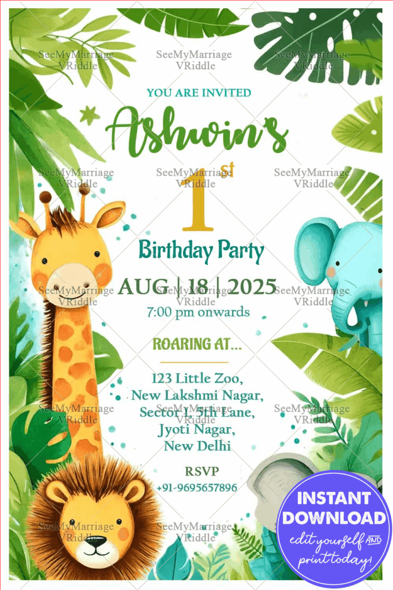 Join Us for Ashwin's 1st Birthday Safari Adventure, A Fun-Filled Celebration with Jungle Animals