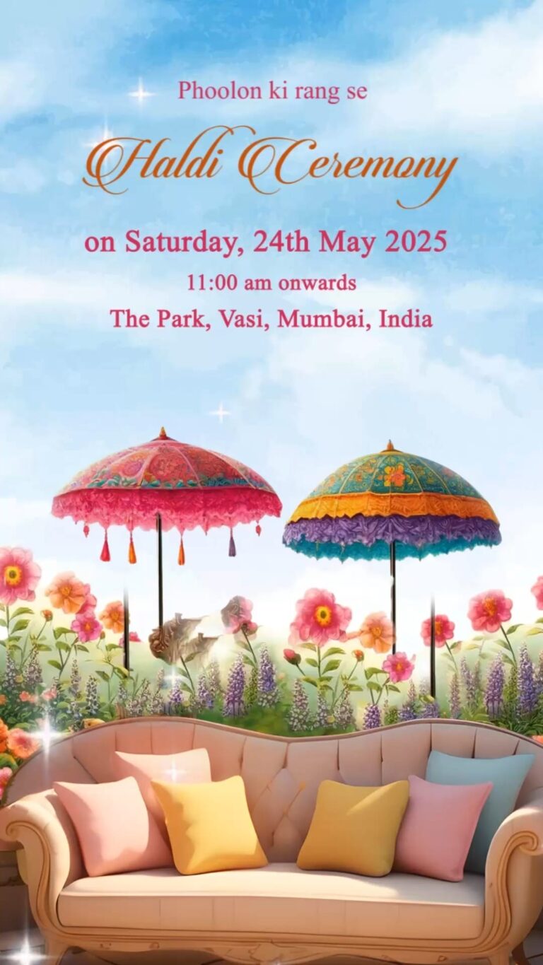 Vibrant Digital Wedding Invitation Video with Beach Theme Background and Multiple Events Included