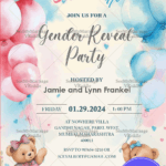 Cute and Cozy Teddy Bear Gender Reveal Party Invitation