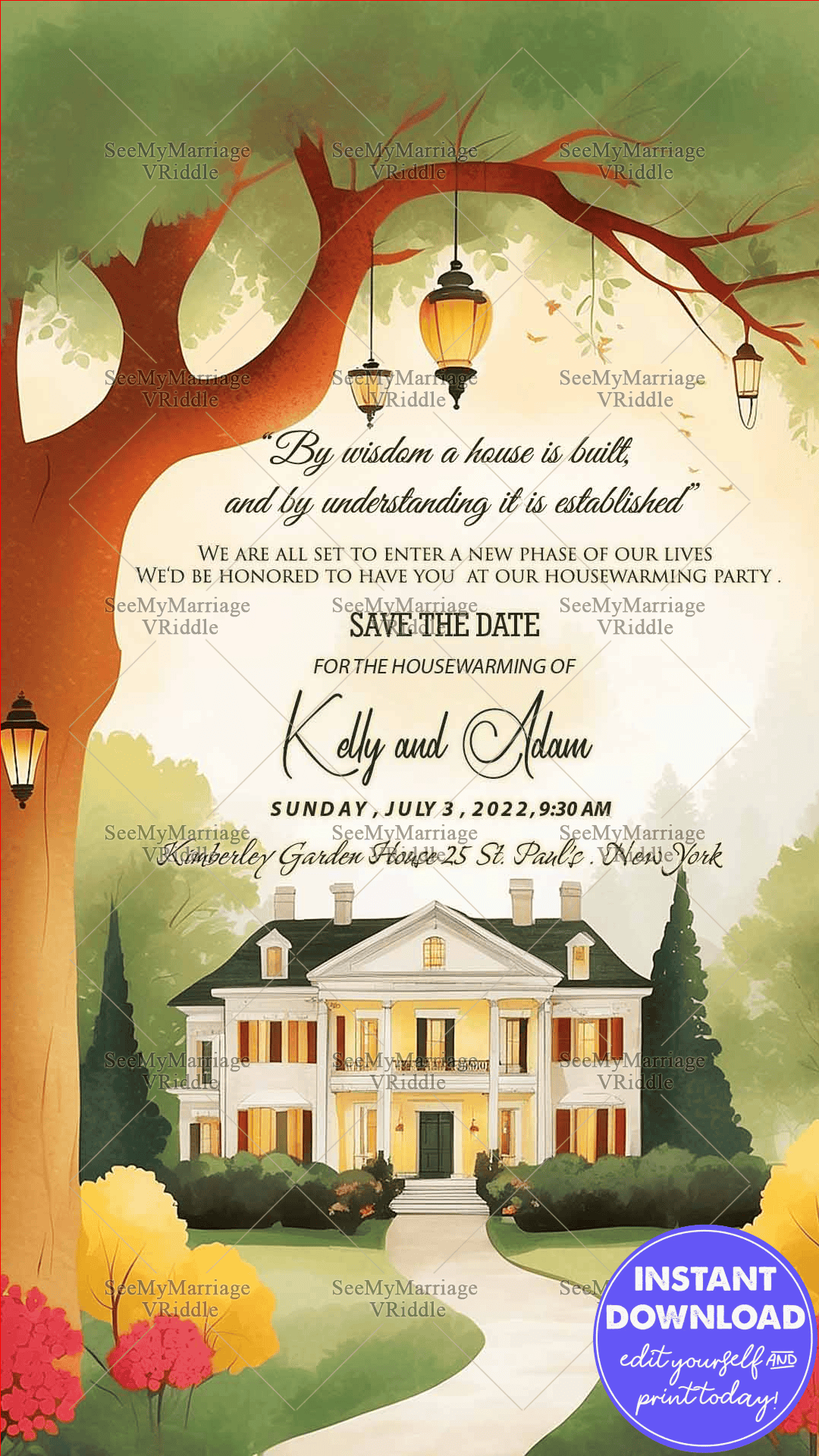 housewarming-party-pastel-red-yellow-tree-house-invitation