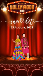 Cinematic Save the Date Wedding Invitation Video with Bollywood Theme and Add Photo Background