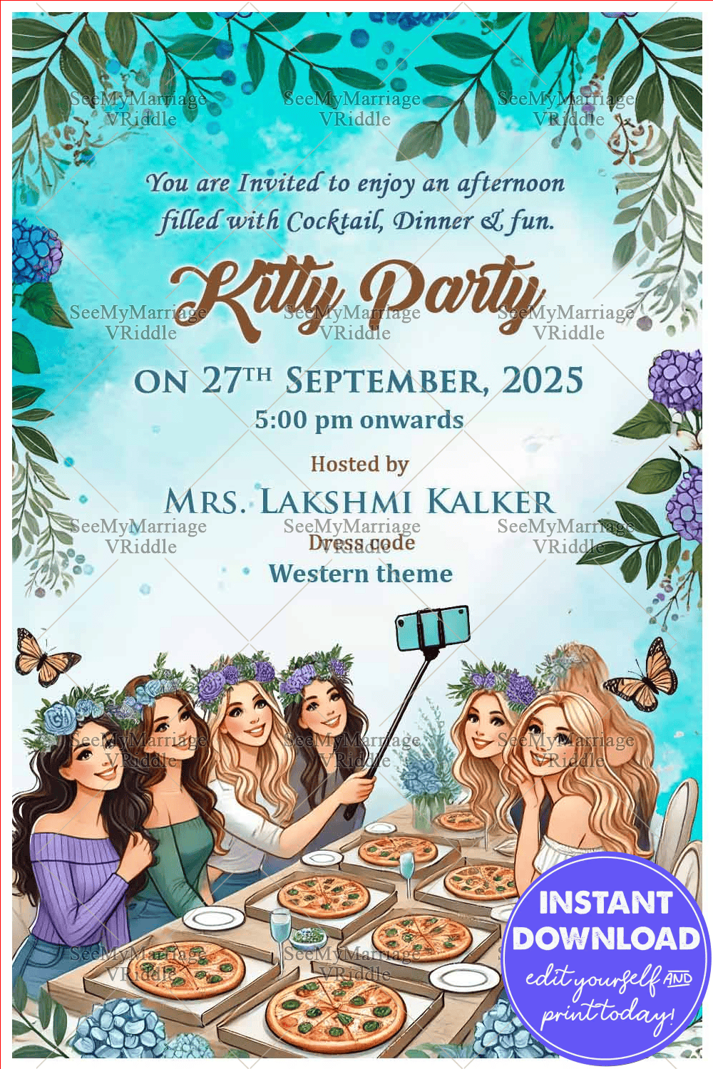 Snow White  Kitty Party Invitation Card  SeeMyMarriage