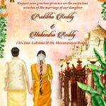 Traditional South Indian Wedding Invitation Video with Couple Caricature Background