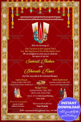 Ambani Wedding Red theme Indian Wedding Invitation