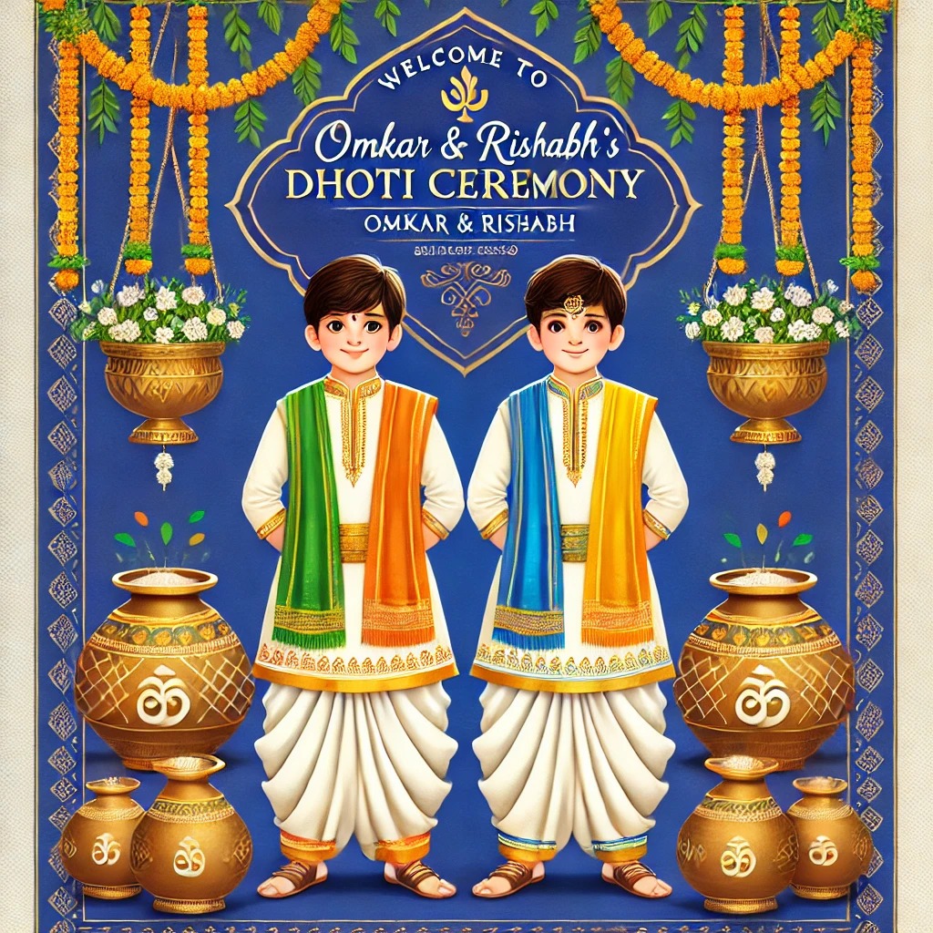 Ornate Dhoti Ceremony Poster Personalized Cultural Celebration Design