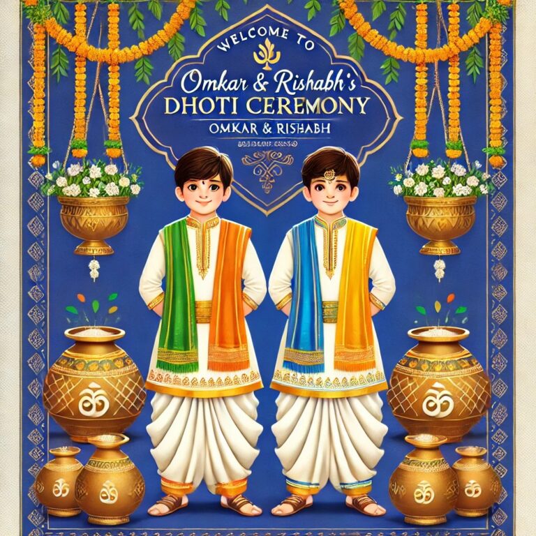 Ornate Dhoti Ceremony Poster Personalized Cultural Celebration Design