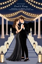 Elegant Evening Save the Date with Romantic Dance and Lanterns