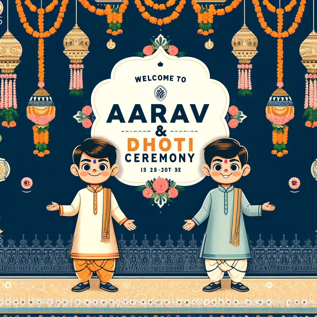 Festive Dhoti Ceremony Poster Personalized Traditional Event Design