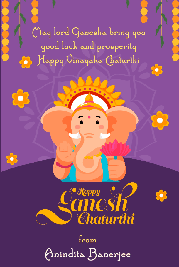 Blue Theme decorated Ganesh Chaturthi Animated Video