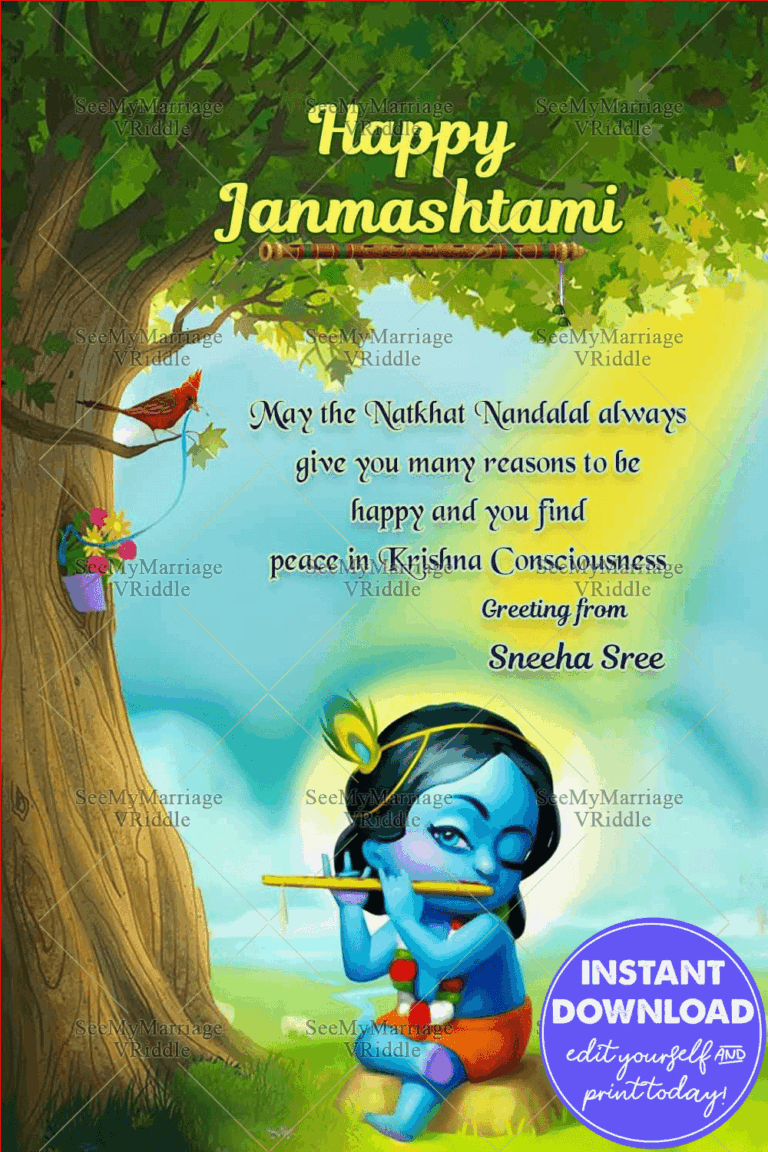 Brindavani Theme Krishnashtami Greeting Card