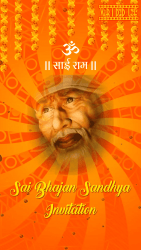 Divine Sai Bhajan Sandhya Invitation Video with Orange Theme and Marigold Flower Strings Background