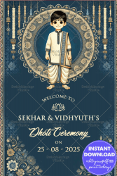 Elegant Dhoti Ceremony Poster Personalized Traditional Celebration Design