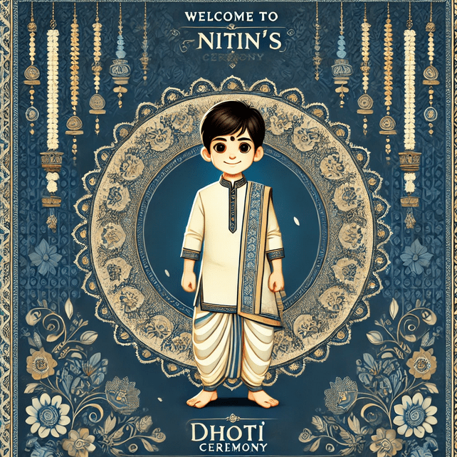 Elegant Dhoti Ceremony Poster Personalized Traditional Celebration Design