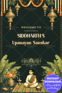 Elegant Upanayan Poster Personalized Traditional Ceremony Design