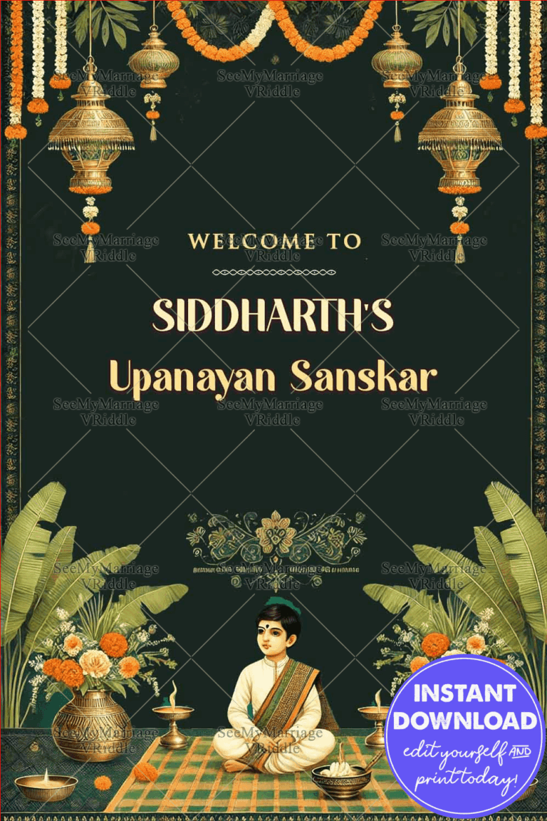 Elegant Upanayan Poster Personalized Traditional Ceremony Design