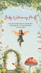 Enchanting Garden Baby Welcome Party Invitation Video with Fairy Themed Background