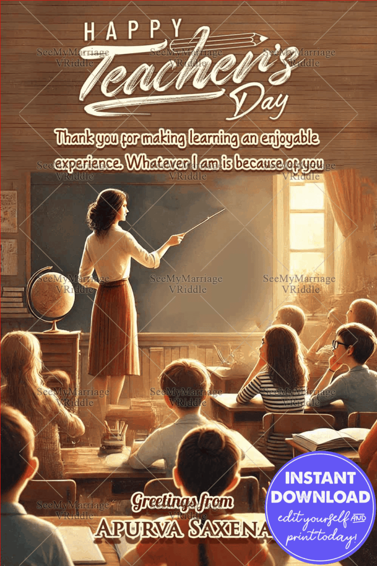Nostalgic Classroom Setting on Teachers Day Greeting Card with Warm Wishes