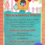 Playful Birdhouse Housewarming Party Invitation Card with Blue Theme