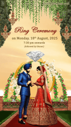 Romantic Couple Sikh Wedding Invitation Video with Floral Arch Theme