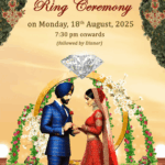 Royal Indian Sikh Wedding Invitation Video with Floral Arch Theme and Romantic couple Illustration