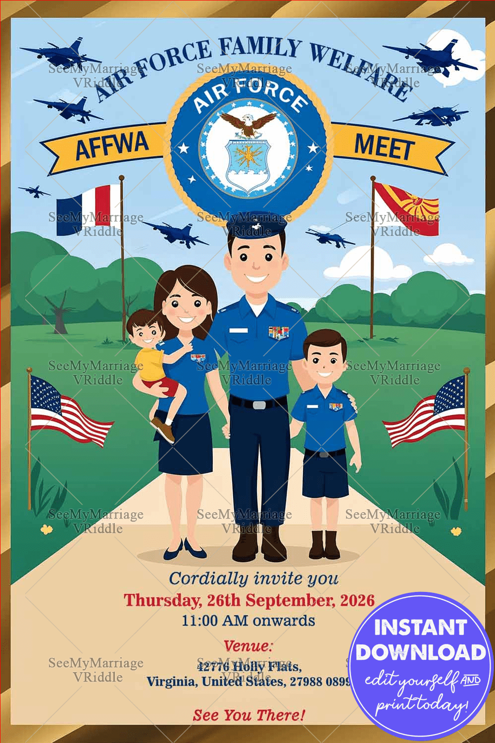 Air Force Family Bond Welfare Meet Affwa Invitation Card