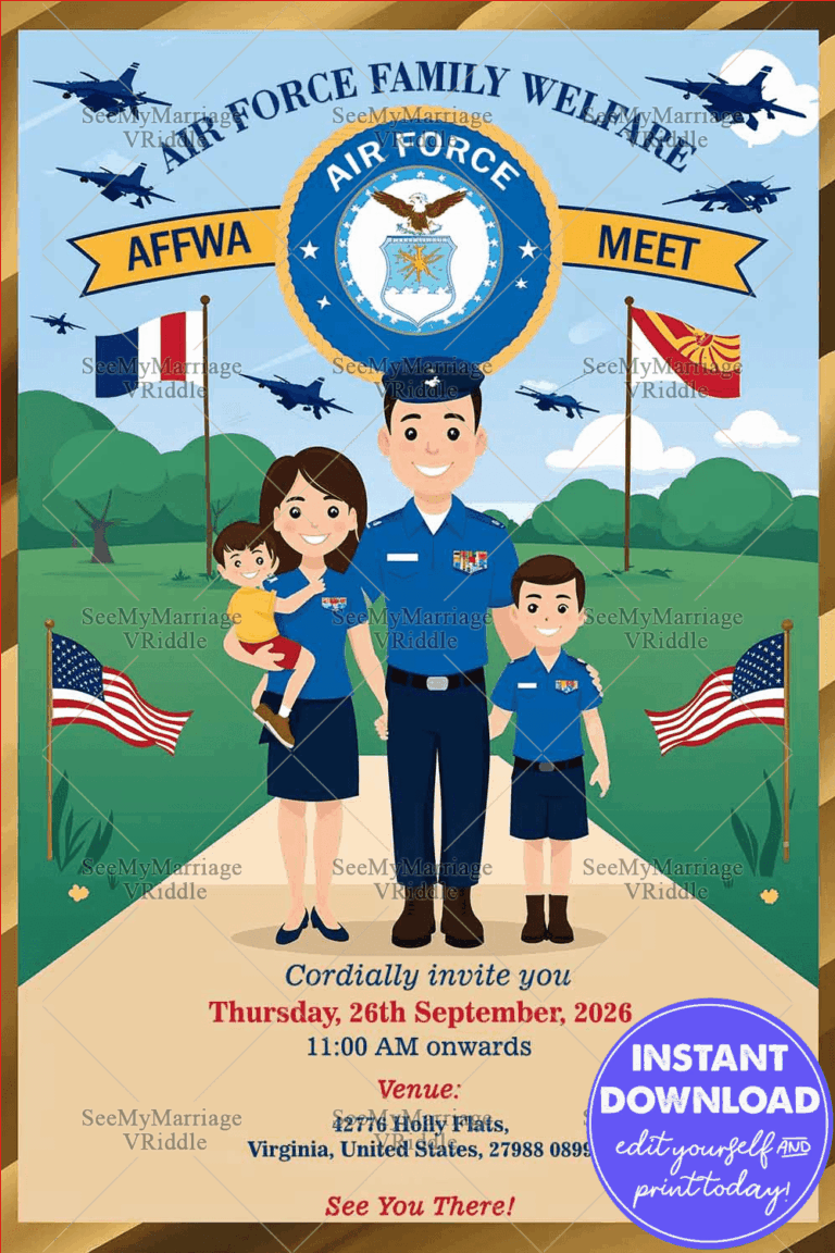 Air Force Family Bond Welfare Meet Affwa Invitation Card