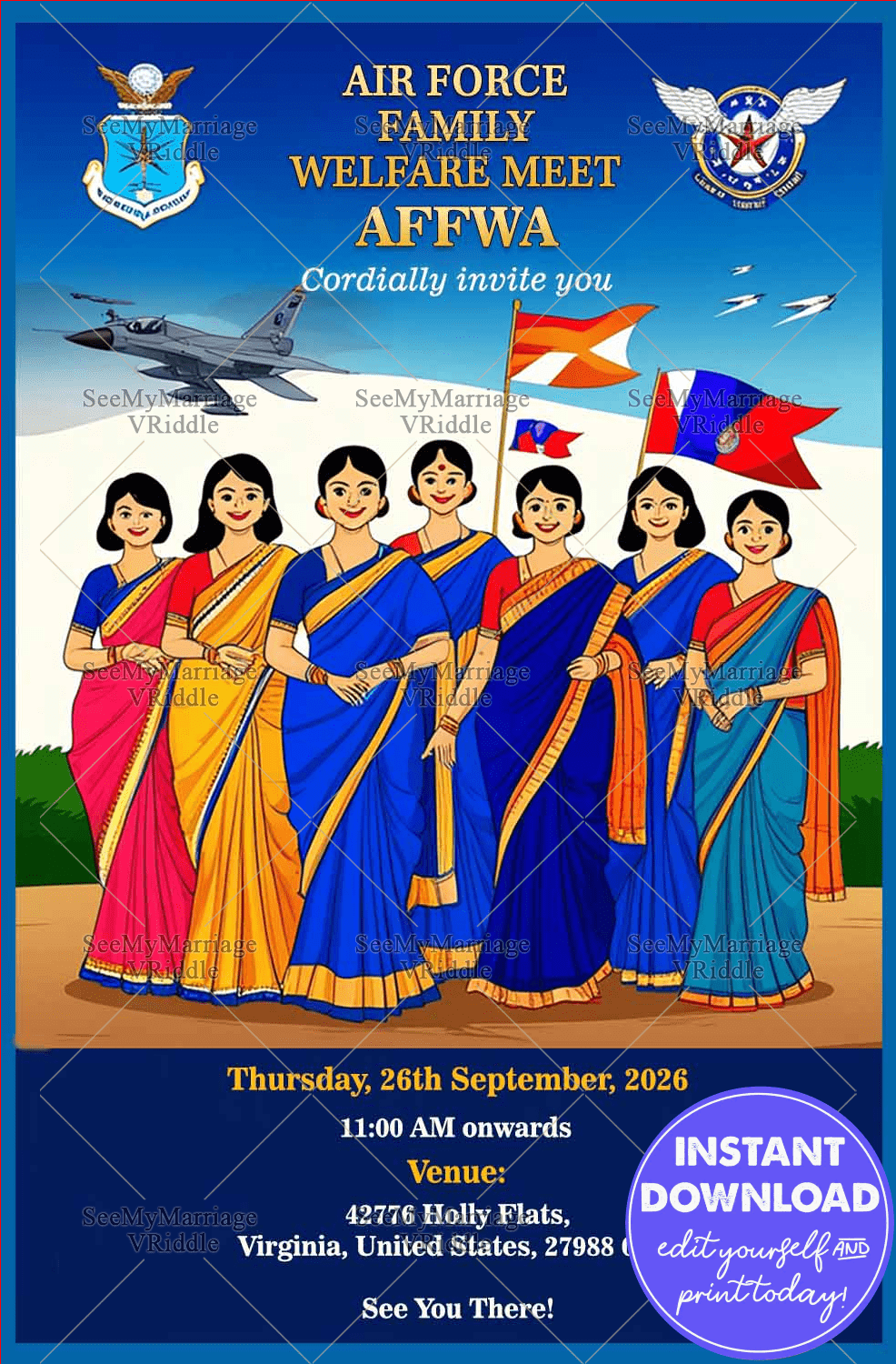 Air Force Unity Celebration Family Welfare Meet Affwa Invitation Card