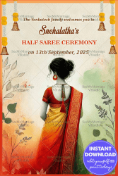 Backview Saree Beauty Half Saree Ceremony Welcome Poster