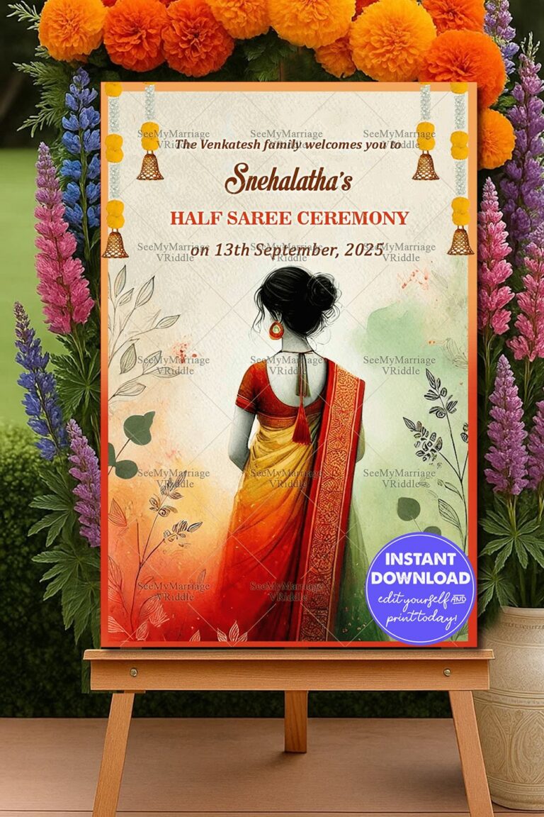 Backview Saree Beauty Half Saree Ceremony Welcome Poster
