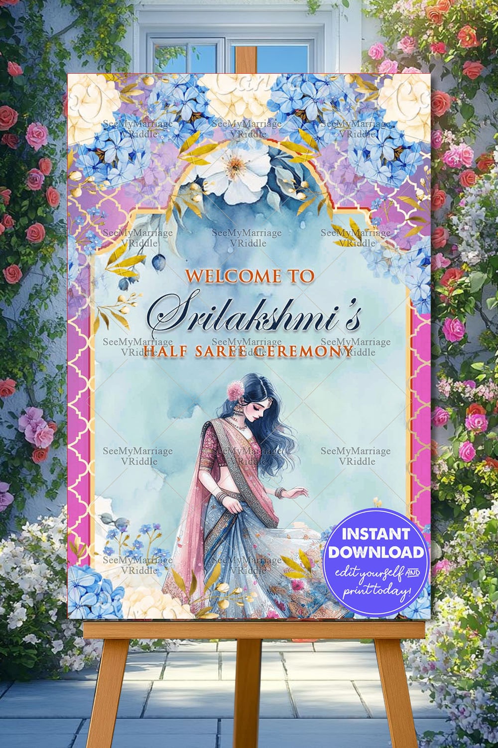 Blossoming Beauty Half Saree Ceremony Welcome Poster