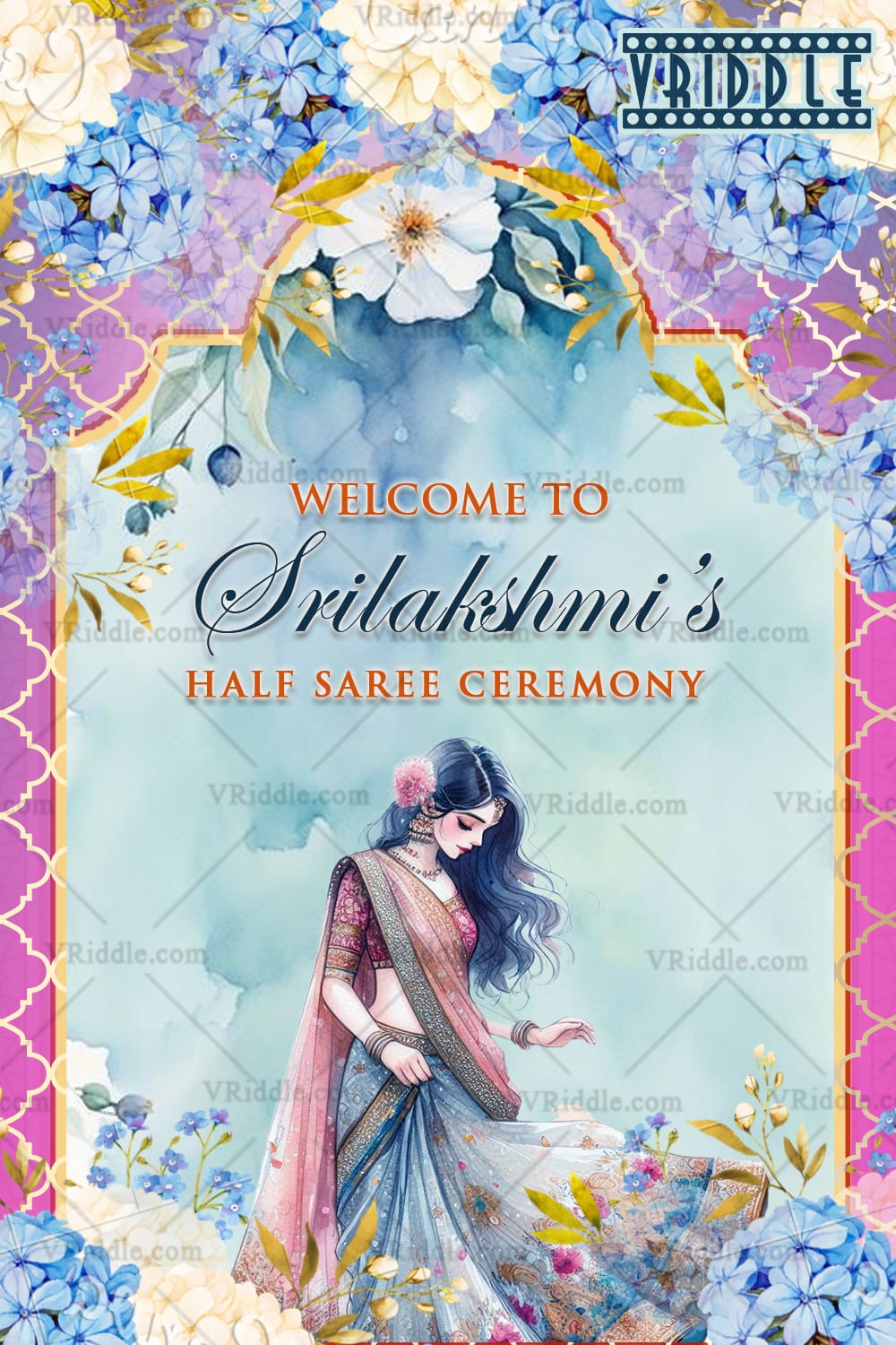 Blossoming Beauty Half Saree Ceremony Welcome Poster
