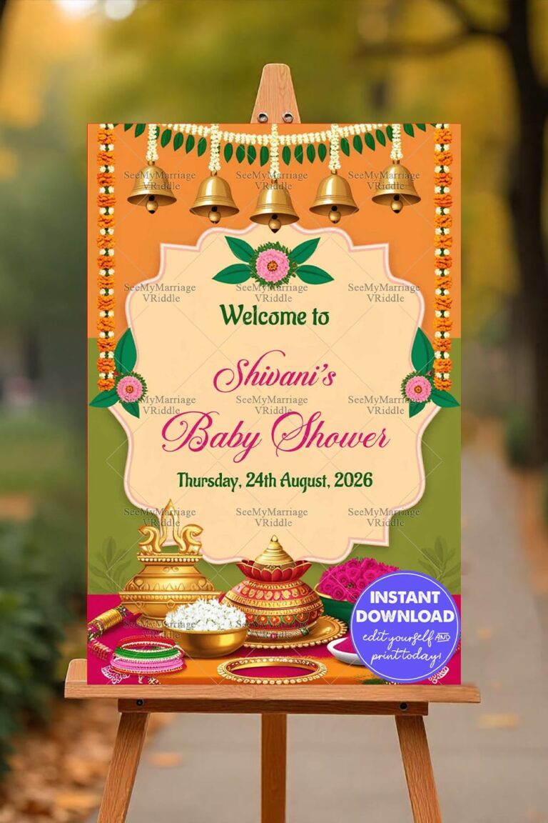 Marigold Melody Baby Shower Welcome Poster