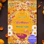 Crimson Bloom Mehndi Night Welcome Poster