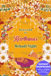 Crimson Bloom Mehndi Night Welcome Poster