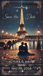 Seine Serenity Eiffel Tower Save the Date Card