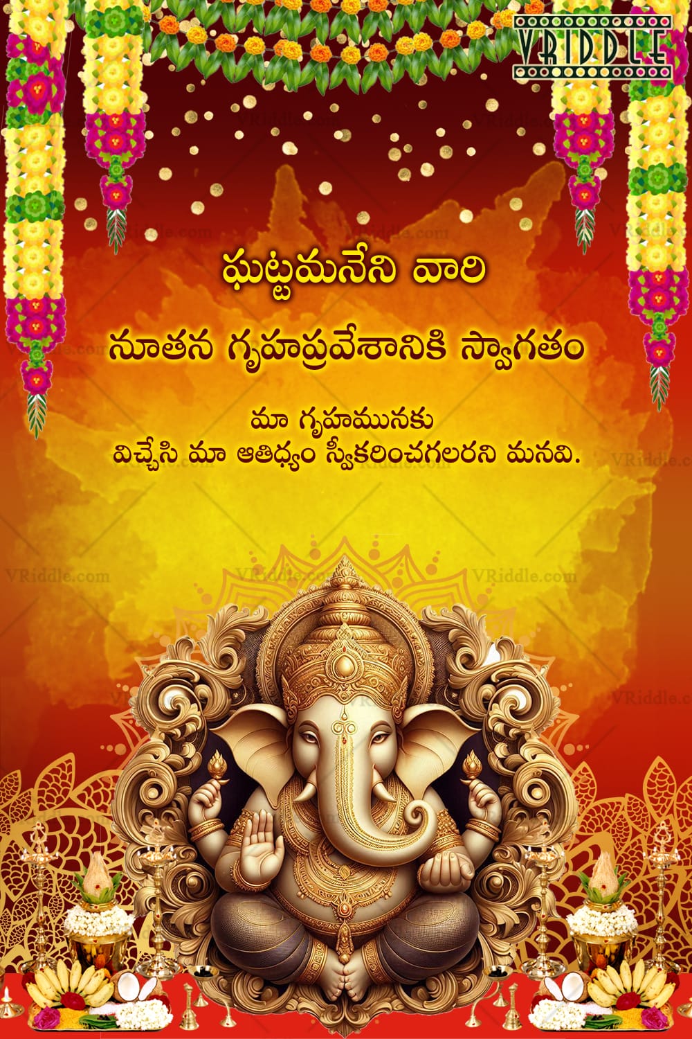 Divine Ganesha Theme Housewarming Ceremony Banner