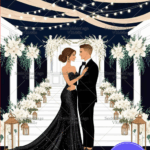 Elegant Staircase Engagement Deval & Renny Celebration Poster